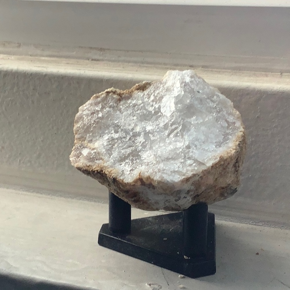 crystal quartz geode (full) with stand